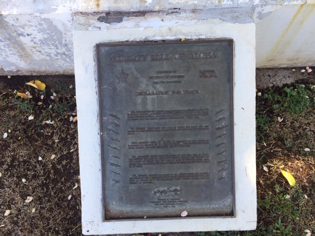 Liberty Bell of Aloha Inscription Liberty Bell of Aloha Inscription